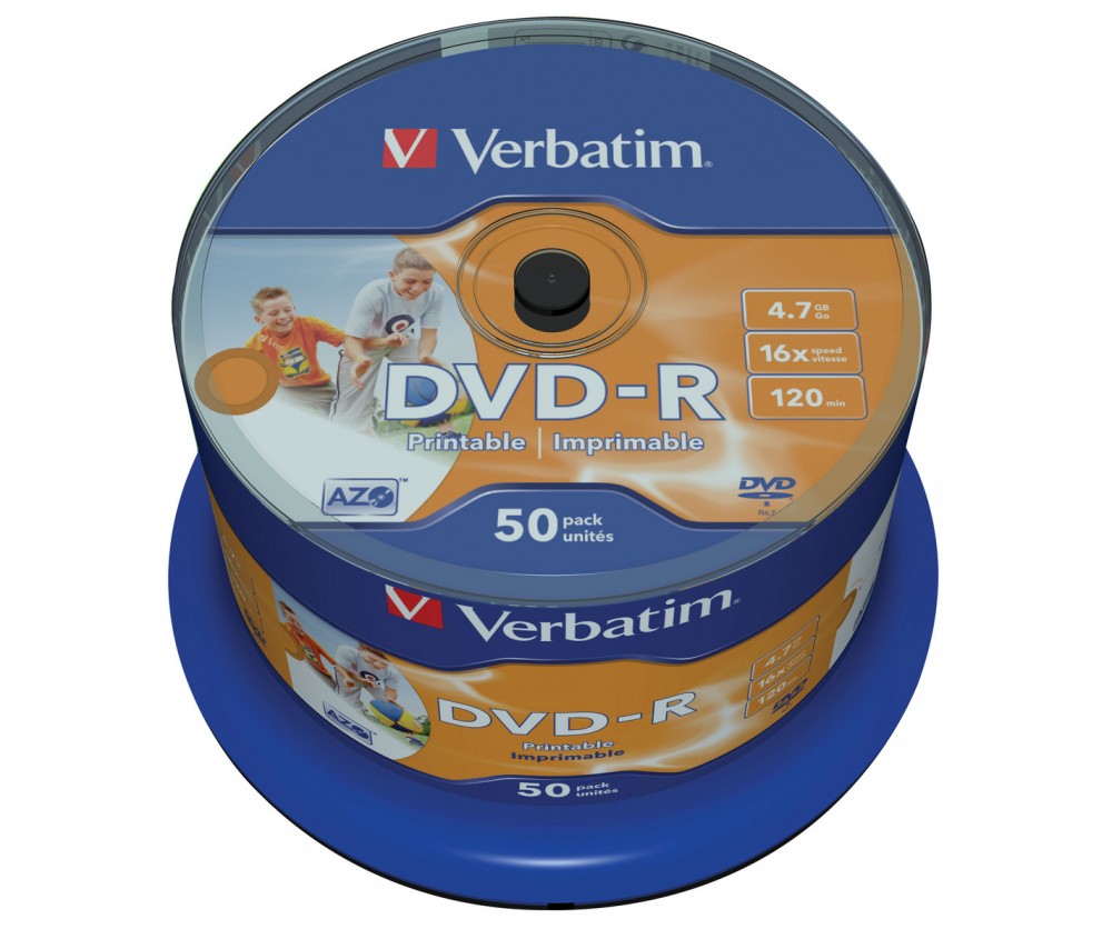 DVD-R 16x 4.7GB 50P CB PrintableID 43649