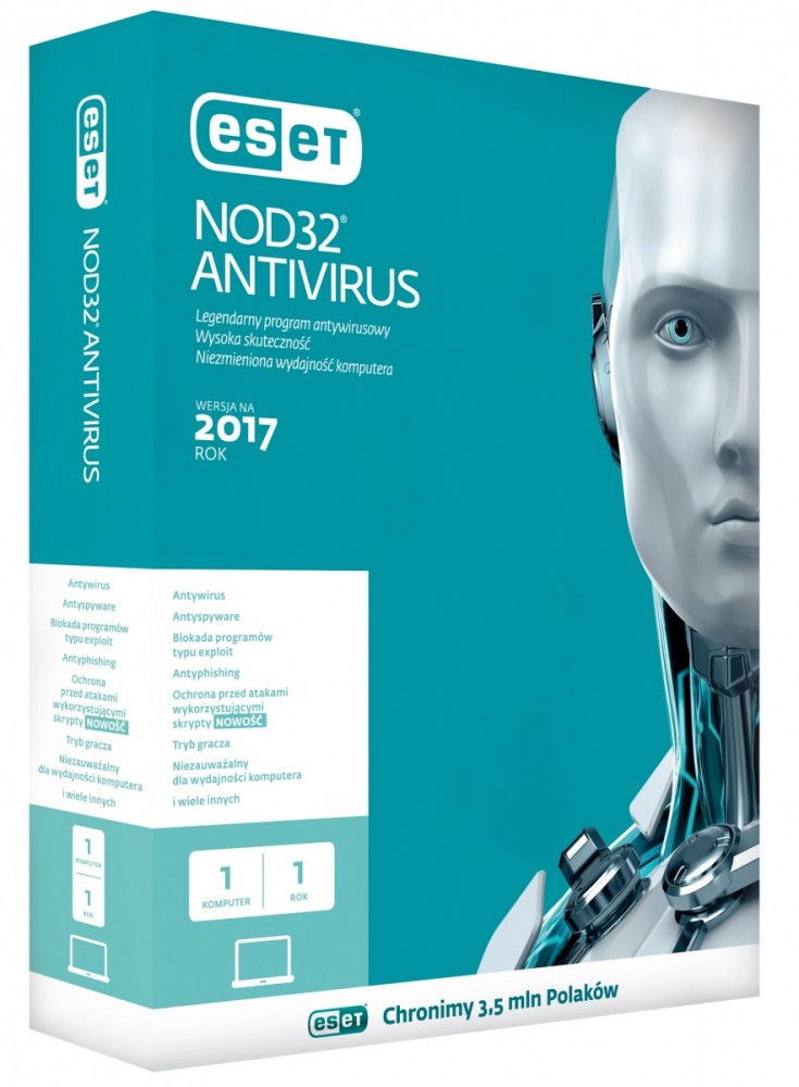 NOD32 Antivirus PL Box 1U 1Y UWAGA! Produkt dostępny również w ESD:OENODAV0001N1YD!