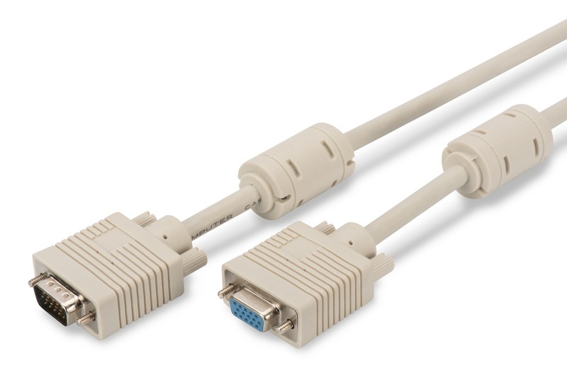 Kabel przedłużający VGA 1080p 60Hz FHD Typ DSUB15/DSUB15 M/Ż 3m Szary
