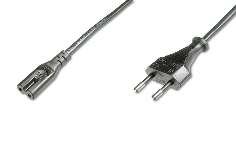 Kabel zasilający z wtyczką EURO C8 IEC C7, deklaracja CE, 1,8m