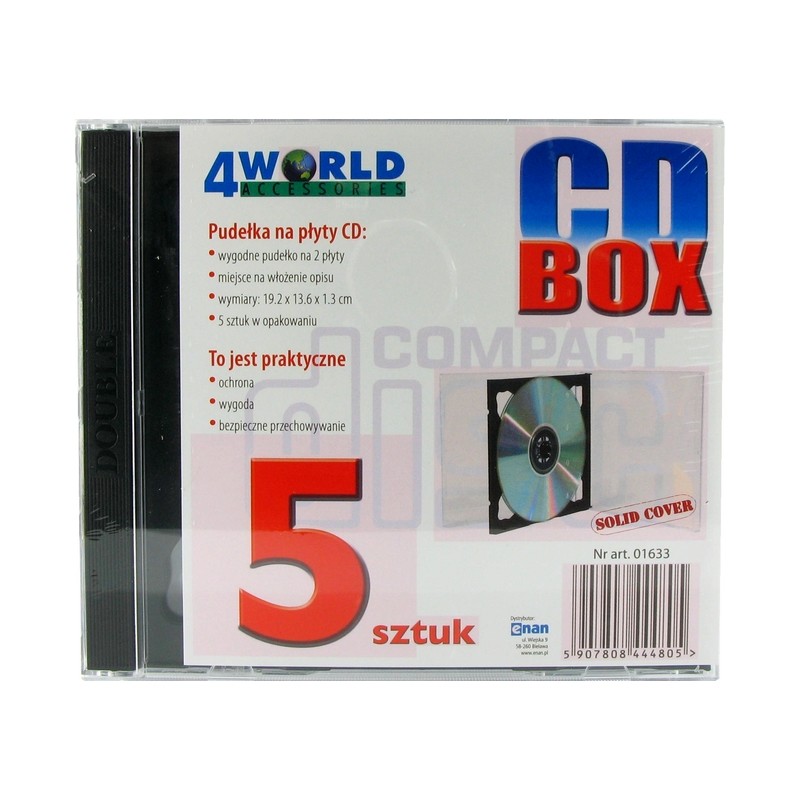 CD BOX na 2 płyty, 5szt