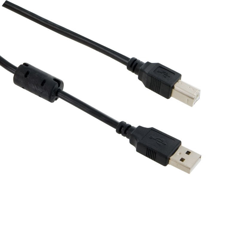 Kabel USB 2.0 | A-B M/M | 1,8m | ferryt | czarny