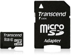 Micro SDHC2 8GB TS8GUSDHC2 + 1 adapter