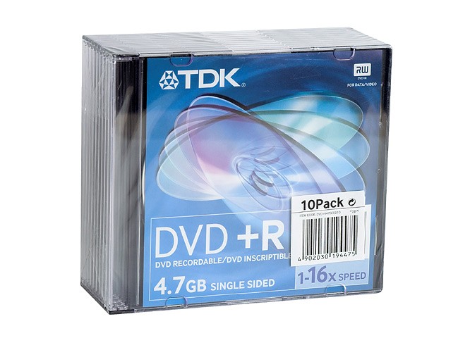 DVD+R 4,7GB X16 10-PACK SLIM