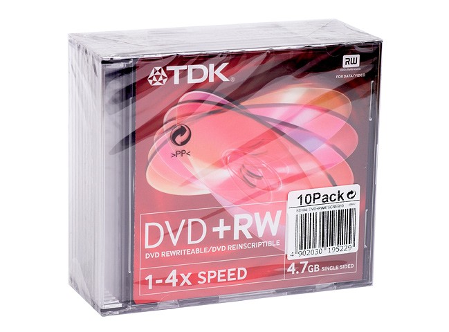 DVD+RW 4,7GB 10-PAC K SLIM