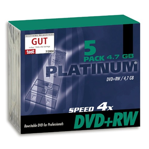DVD+RW PLATINUM 4,7GB 4x SLIM 5szt.