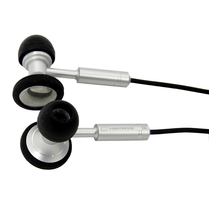 Słuchawki metalic douszne, dwudrożne stereo + etui EH111