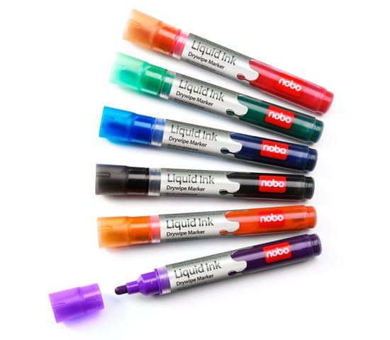 Markery Liquid Ink, różne kolory, zestaw 6 sztuk