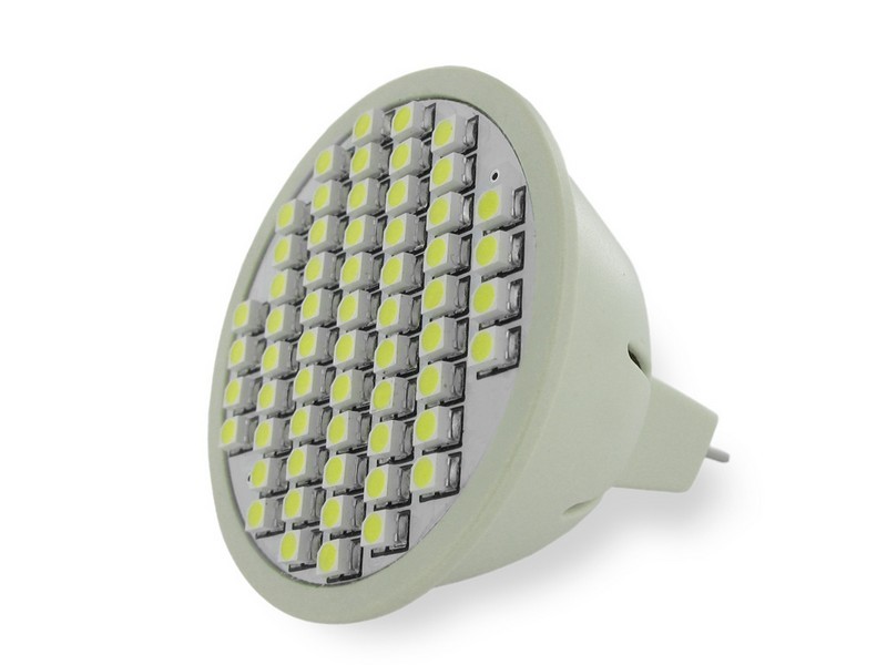 LED Reflektor MR16,60SMD 3528,GU5.3, 3W,12V,Ciepła Biała