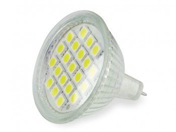 LED Reflektor MR16,21SMD 5050,GU5.3, 3W,12V,Zimna Biała
