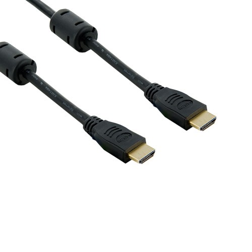 Kabel monitorowy HDMI - HDMI 19/19 M/M 15m, ferryt, pozłacany