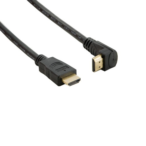 Kabel HDMI - HDMI kątowy 19/19 M/M 3m, 30 AWG, pozłacany