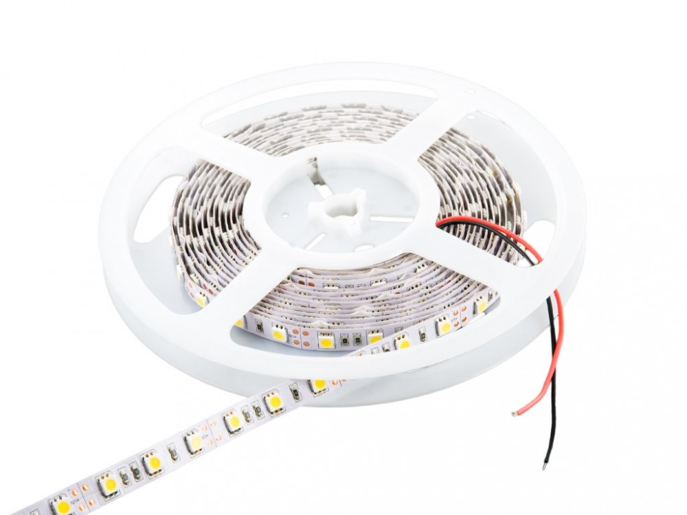 Taśma LED|5m|60szt/m|SMD5050|14.4W/m|12V|wew.|10mm|zimna biała|bez konektora