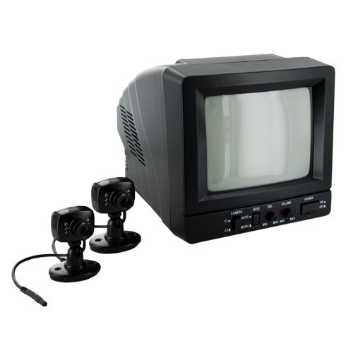 Zestaw do monitoringu- 2 kamery, monitor 5.5cal CRT CZ/B