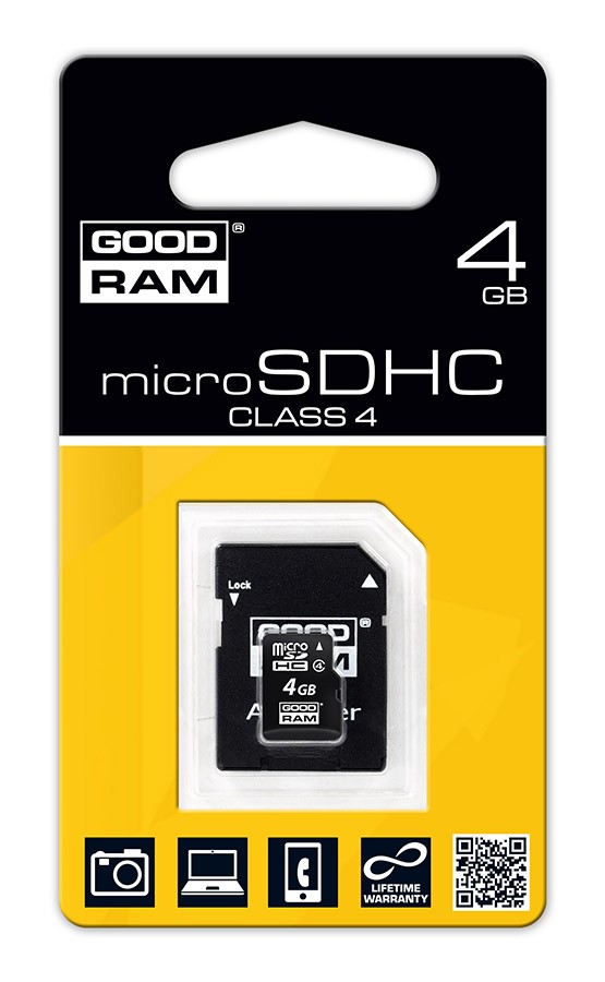 microSDHC 4GB Klasa 4 + adapter