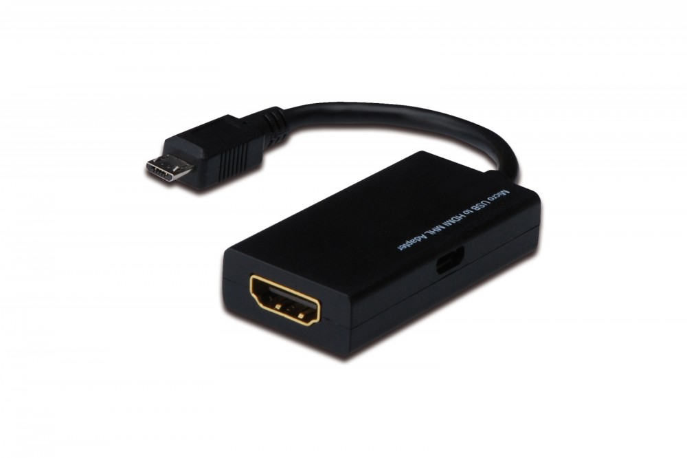 Kabel adapter USB 2.0 HighSpeed MHL Typ microUSB B/HDMI A M/Ż czarny 0,15m