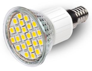 Żarówka LED E14 230V 4,7W Biały Zimny 24x5050 SMD 280 lumenów
