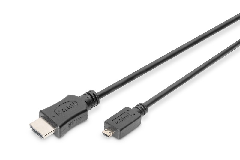 Kabel połączeniowy HDMI HighSpeed z Ethernetem 4K 60Hz UHD Typ HDMI A/HDMI D M/M 2m Czarny