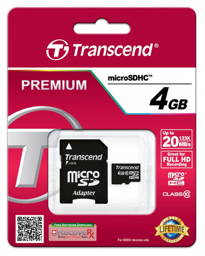 microSD 4GB Class10 + adapter PREMIUM