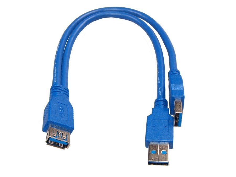 Kabel y-USB 2xAm 1xAf MCTV-619 Do zasliania dysków z 2 portów USB