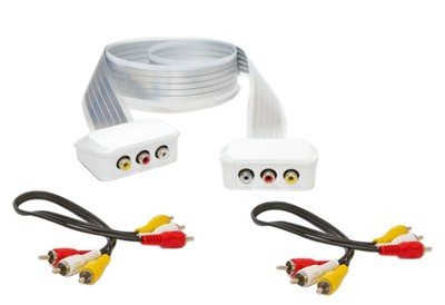 Kabel video RCA (A/V) WireTape, 2 gniazda polaczeniowe RCA Cinch -2xA 1xV, 3 metrowy przewod 18 lini