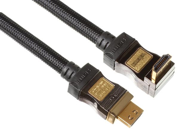 Kabel HDMI-HDMI 1,50 kątowy Premium GOLD