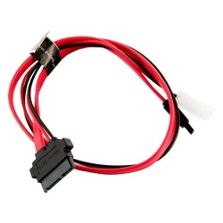 Kabel zasilający HDD |Slimline SATA-SATA | LP4 adapter | 50cm czerwony