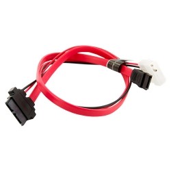 Kabel Zasilający HDD | SATA 2 | Slimline SATA-SATA | LP4 adapter | 50cm| prawy czerwony