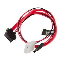 HDD Adapter | Slimline SATA-SATA | 50cm | LP4 czerwony
