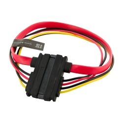 Kabel przedłużający HDD | 22 pin SATA | 30cm | zasilanie | transfer danych czerwony