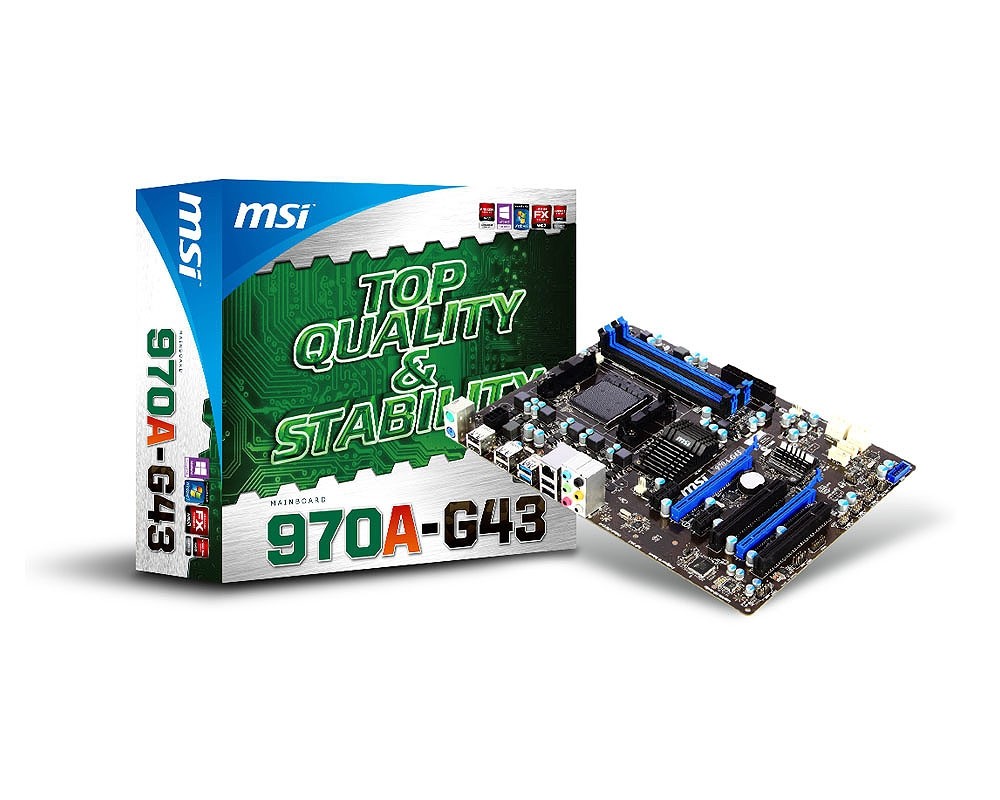 Płyta główna 970A-G43 AM3+ AMD970 4DDR3 USB3/RAID ATX