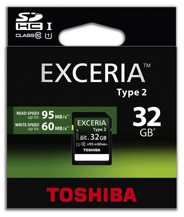 SDXC 32GB Class 10/UHS-I Exceria Type 2 95/60MB/s