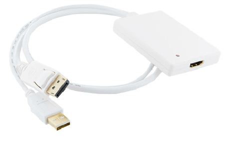 Adapter DisplayPort [M] + USB [M] > HDMI [F], 0.5m, biały
