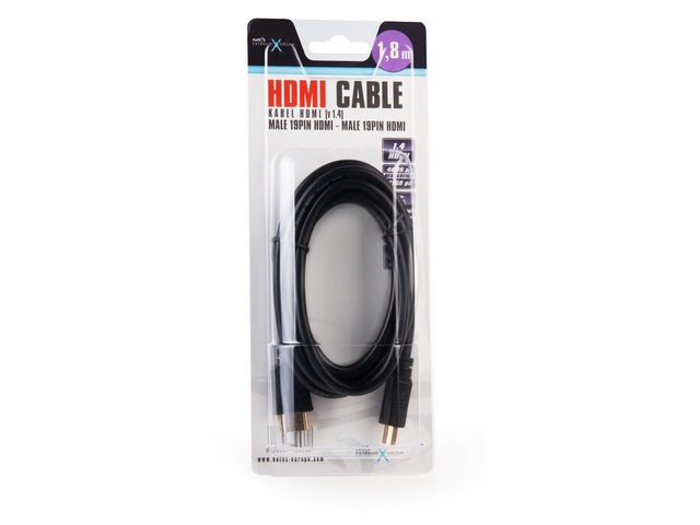 Kabel HDMI-HDMI V1.4 LAN 1,8M (BLISTER)