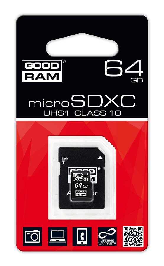 microSDXC 64GB Klasa 10 + adapter
