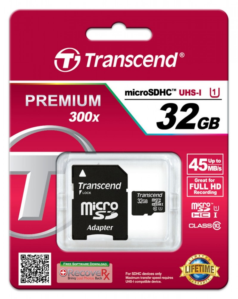 microSD 32GB CL10 UHS-1 + adapter