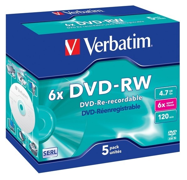 DVD-RW 6x 4.7GB 5P JC           43525