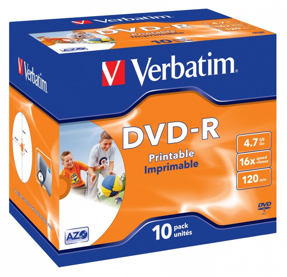DVD-R 16x 4.7GB 10P JC PRINTABLE 43521