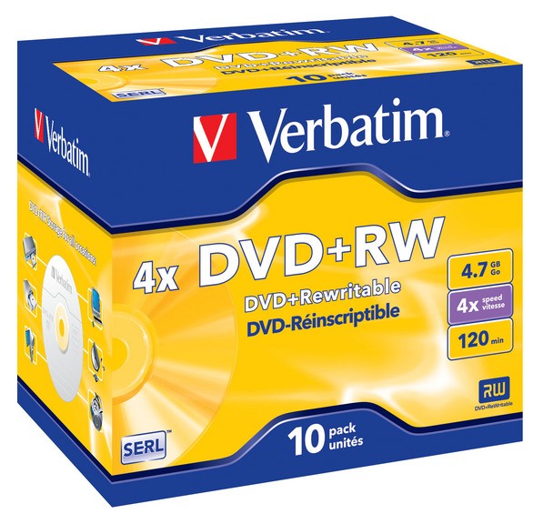 DVD+RW 4x 4.7GB 10P JC           43246