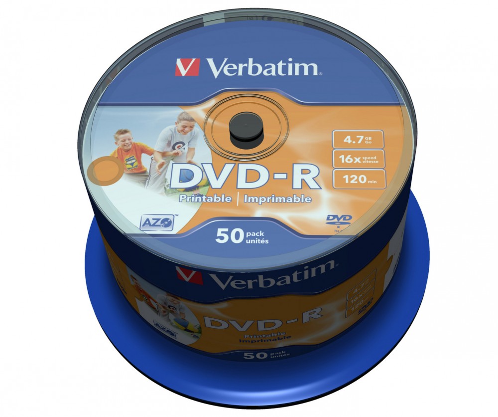 DVD-R 16x 4.7GB 50P CB PRINTABLE 43533