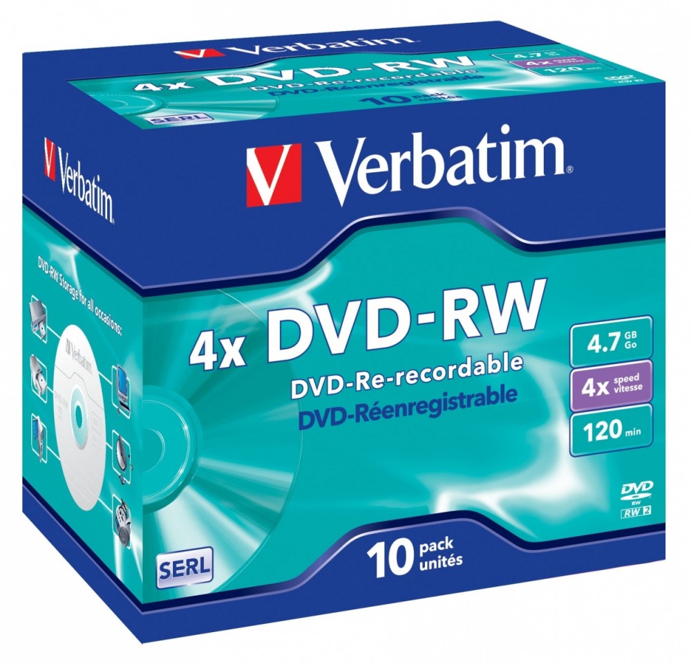 DVD-RW 4x 4.7GB 10P JC             43486