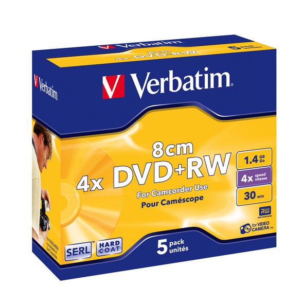 DVD+RW 2x 1.4GB 5P JC MINI HARDCOAT 43565