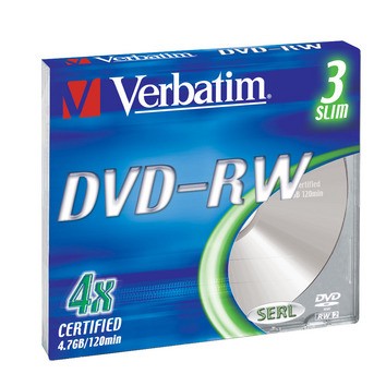 DVD-RW 4x 4.7GB 3P SL Colour       43635